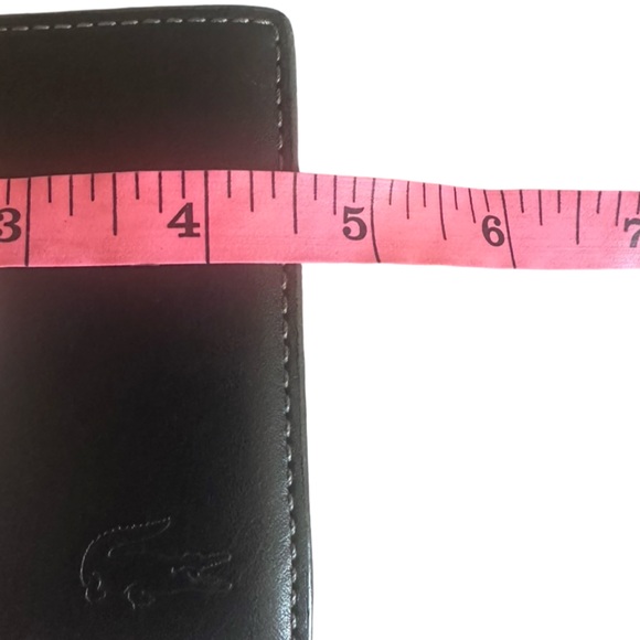 Lacoste Leather compact men's smooth kip leather crocodile logo. - Picture 13 of 15